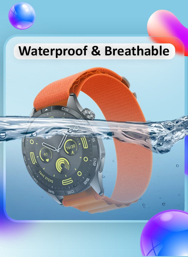 MARGOUN ( for Huawei Watch GT4 ) Alpine Sport Strap Rugged Nylon Replacement Wristband for Men Women Orange - Image 3