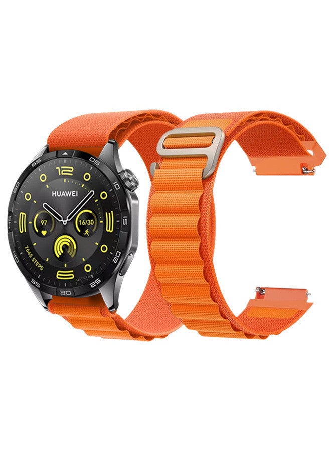 MARGOUN ( for Huawei Watch GT4 ) Alpine Sport Strap Rugged Nylon Replacement Wristband for Men Women Orange - Image 2