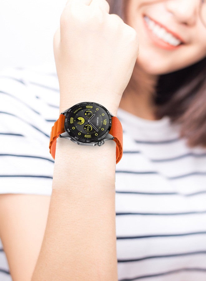 MARGOUN ( for Huawei Watch GT4 ) Alpine Sport Strap Rugged Nylon Replacement Wristband for Men Women Orange - Image 4