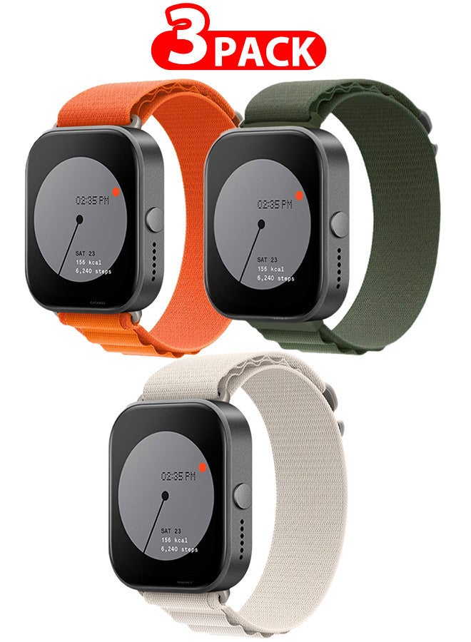 MARGOUN ( for Nothing Watch Pro 22mm ) 3 Pack, Alpine Sport Strap Rugged Nylon Replacement Wristband for Men Women multicolour1 - Image 1