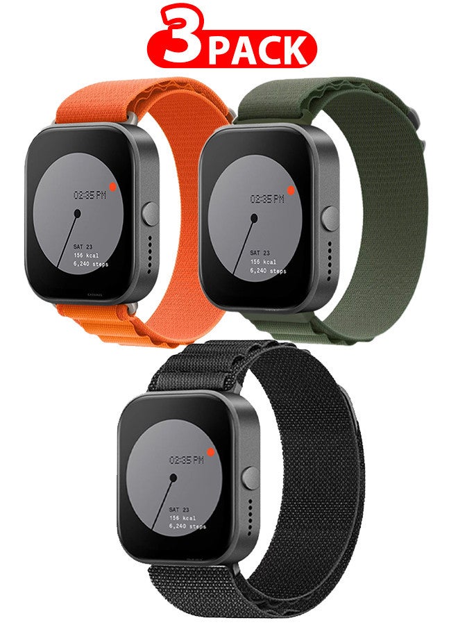 MARGOUN ( for Nothing Watch Pro 22mm ) 3 Pack, Alpine Sport Strap Rugged Nylon Replacement Wristband for Men Women multicolour2 - Image 1