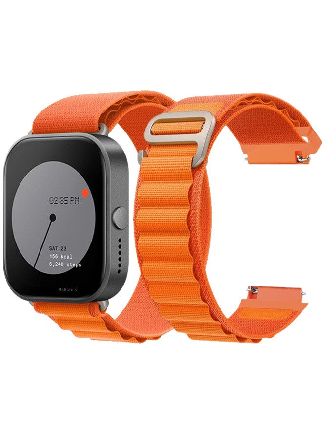 MARGOUN ( for Nothing Watch Pro 22mm ) Alpine Sport Strap Rugged Nylon Replacement Wristband for Men Women Orange - Image 1