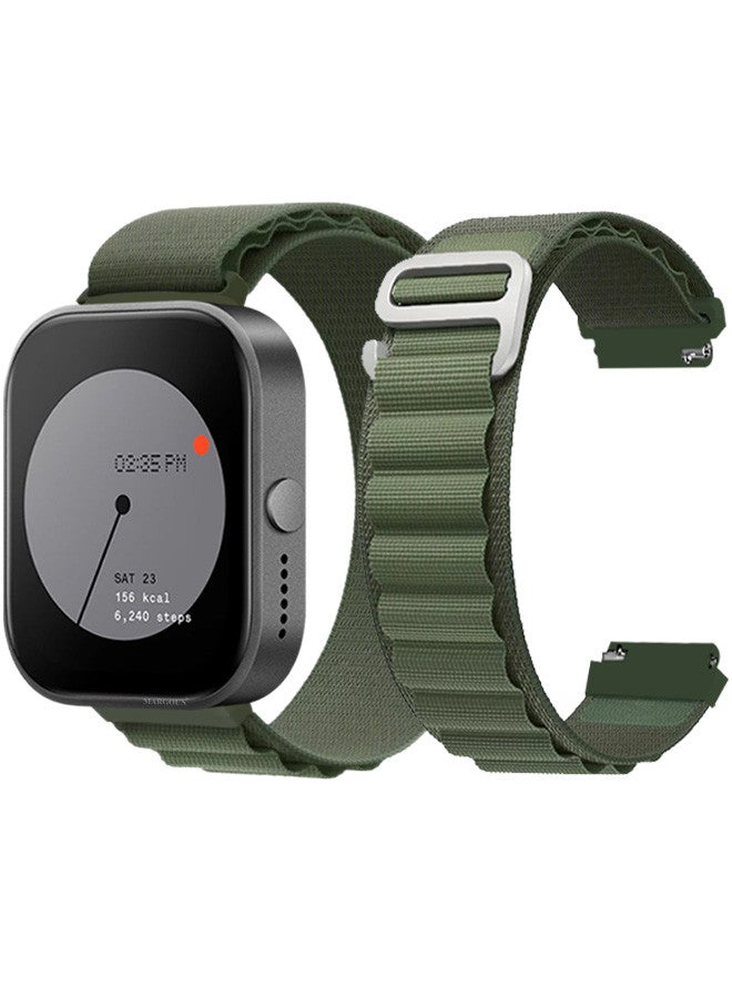 MARGOUN ( for Nothing Watch Pro 22mm ) Alpine Sport Strap Rugged Nylon Replacement Wristband for Men Women Green - Image 1