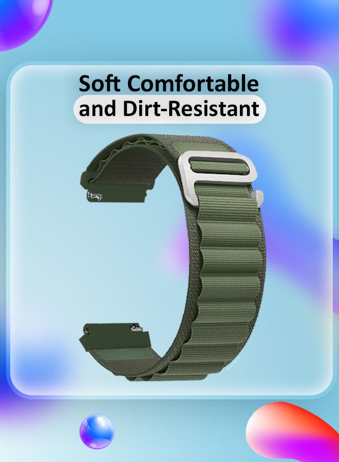 MARGOUN ( for Nothing Watch Pro 22mm ) Alpine Sport Strap Rugged Nylon Replacement Wristband for Men Women Green - Image 2