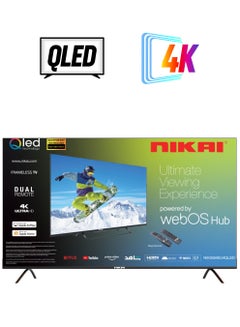 نيكاي 55 Inch QLED WebOS 4K Smart UHD TV, Hands-Free Voice Control, Dolby Digital, Built-in Wi-Fi, Bluetooth, High Colour Gamut, Effortless Connectivity With Android & Apple Devices - NIK55MEU4QLED Black  - Image 1