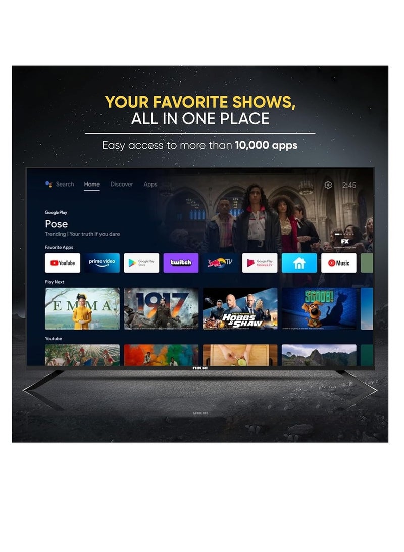 NIKAI - 75 Inch QLED WebOS 4K Smart UHD TV, Hands-Free Voice Control, Dolby Digital, Built-in Wi-Fi, Bluetooth, High Colour Gamut, Effortless Connectivity With Android & Apple Devices - NIK75MEU4QLED Black - Image 1