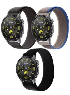 MARGOUN ( for Huawei Watch GT4 ) 3 Pack, Trail Loop Band, Braided Elastic Weave Sport Strap, Nylon Sport Loop Bands for Men Women Multicolour-3d  - Image 2