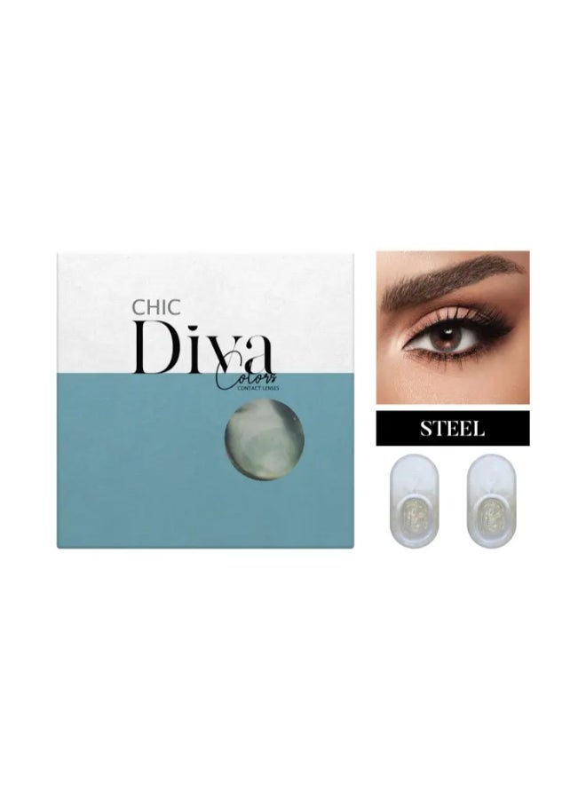 Diva - Chic Steel Monthly Disposable Contact Lenses - Image 1