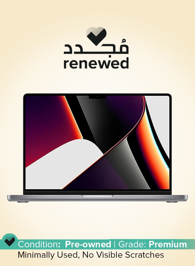 أبل - Renewed - MacBook Pro With 14-Inch Display,Apple M1 Pro Chip With 8-Core CPU And 14-Core GPU/16GB RAM/512GB SSD/MacOS English/Arabic Silver - Image 1