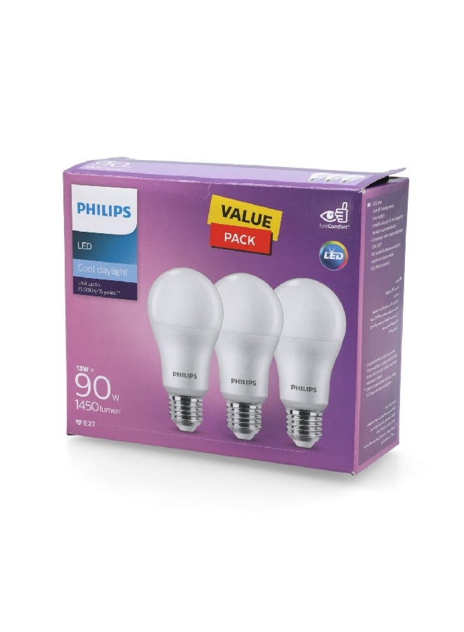فيليبس مصباح LED غير قابل للتعتيم 13 وات 3 قطع ضوء نهاري بارد 12.8 × 14.9 × 6.1 سم PHI-929002305386  - Image 3