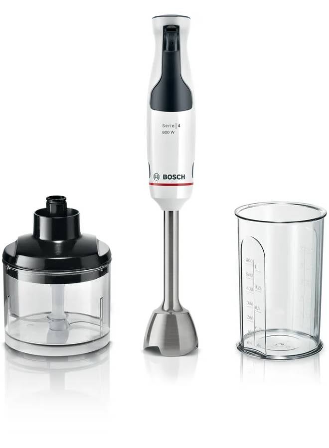BOSCH - Series 4, Hand blender, ErgoMaster, 800 W, White, Black grey MSM4W420 multicolour - Image 1