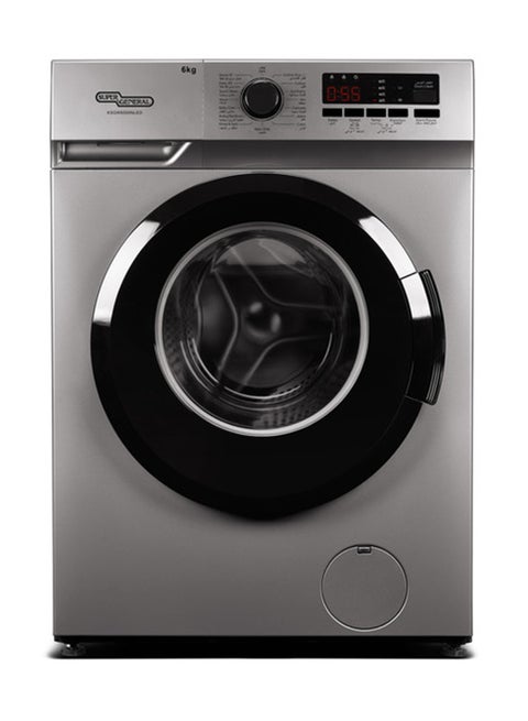 6kg Front Loading Washing Machine With 1200rpm, High Energy Efficiency, LED Digital Display & Chrome Door, Quick Wash, Auto Balancing Control, Silent Operation, Stainless Steel Drum, KSGW6500NLED Silver