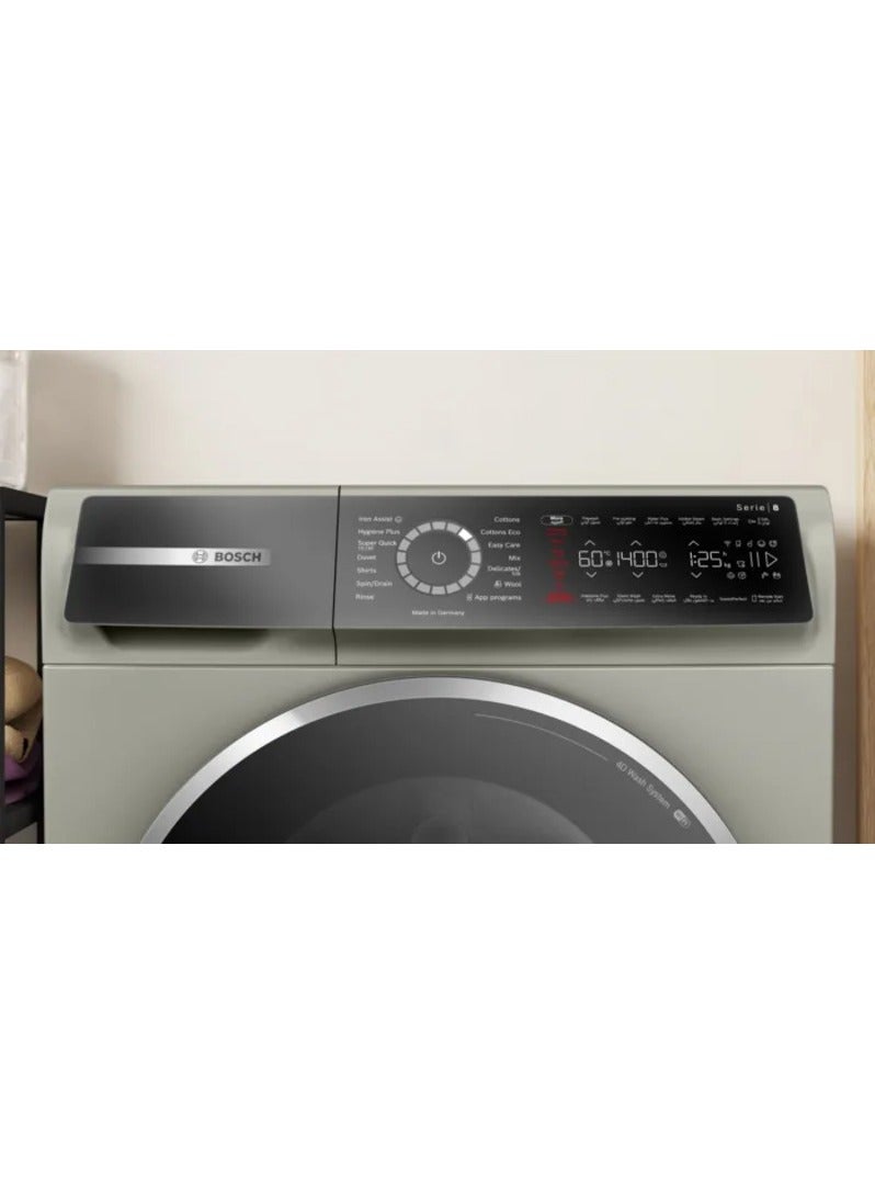 BOSCH - Series 8, washing machine, frontloader fullsize, 9 kg, 1400 rpm, Silver inox, made in Germany WGB2440XEG Graphite - Image 1