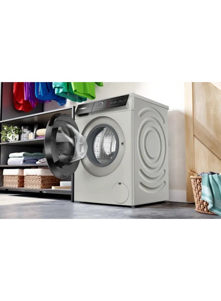 BOSCH - Series 8, washing machine, frontloader fullsize, 9 kg, 1400 rpm, Silver inox, made in Germany WGB2440XEG Graphite - Image 1