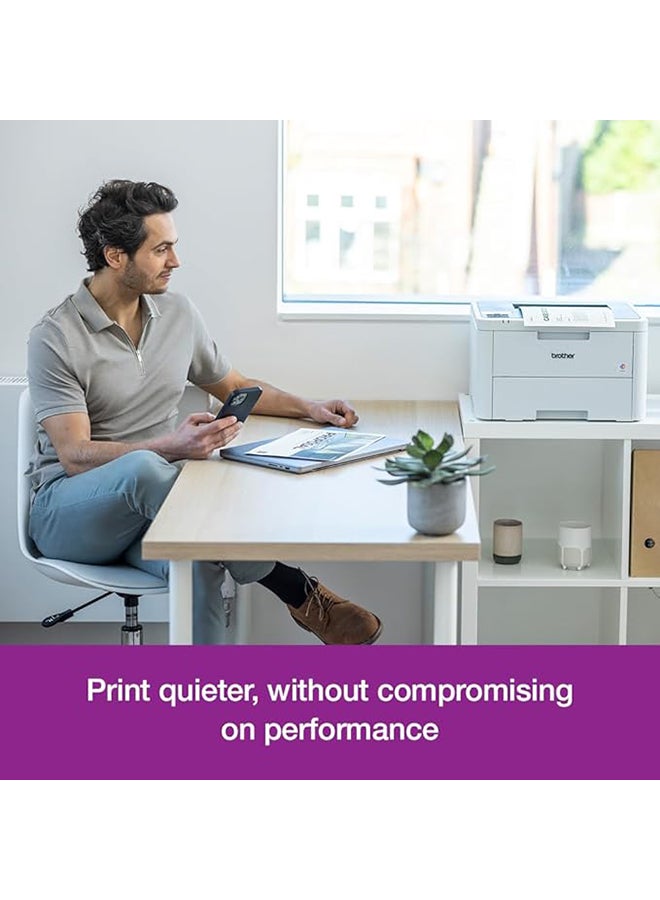 بروذر Colour Wireless LED Printer | Single Function |USB 2.0 | A4|UK Plug Grey  - Image 3