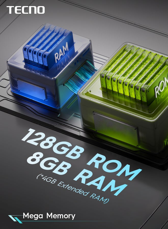 تكنو سبارك 30C ثنائي الشريحة ظل منتصف الليل 4GB RAM 64GB 5G - النسخة الشرق أوسطية - Image 5