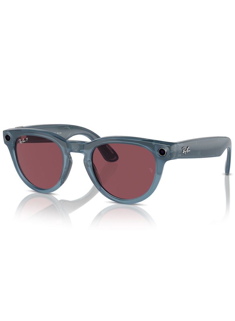 Meta RAY-BAN | META HEADLINER Shiny Jeans Frame Dusty Red Lenses Shiny Jeans  - Image 1