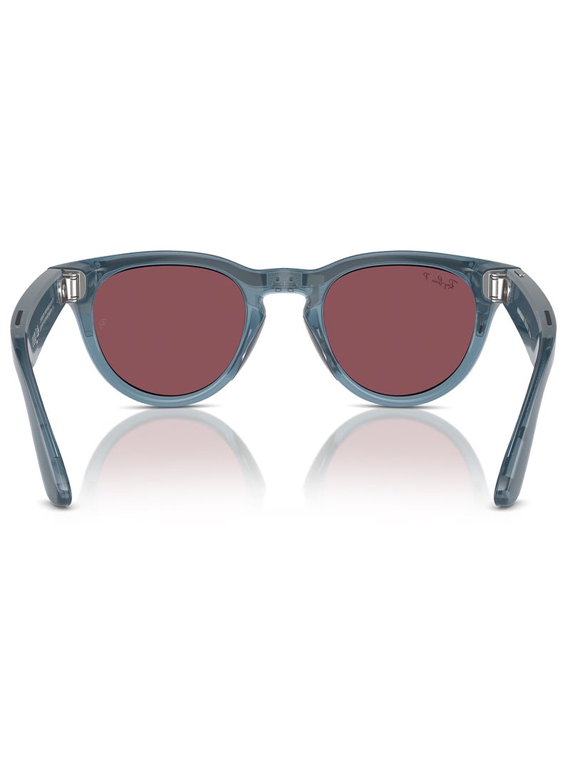Meta RAY-BAN | META HEADLINER Shiny Jeans Frame Dusty Red Lenses Shiny Jeans  - Image 4