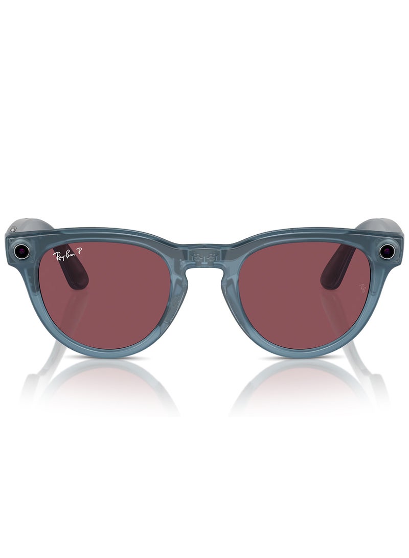 Meta RAY-BAN | META HEADLINER Shiny Jeans Frame Dusty Red Lenses Shiny Jeans  - Image 2