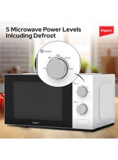 Impex 25 Liter Microwave Oven, Manual Control,5 Microwave Power Levels And Timer function, Defrost function, Turntable Glass Tray, Cooking End Signal 25 L 850 W MO8125MW White/Black  - Image 4