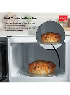 Impex 25 Liter Microwave Oven, Manual Control,5 Microwave Power Levels And Timer function, Defrost function, Turntable Glass Tray, Cooking End Signal 25 L 850 W MO8125MW White/Black  - Image 5