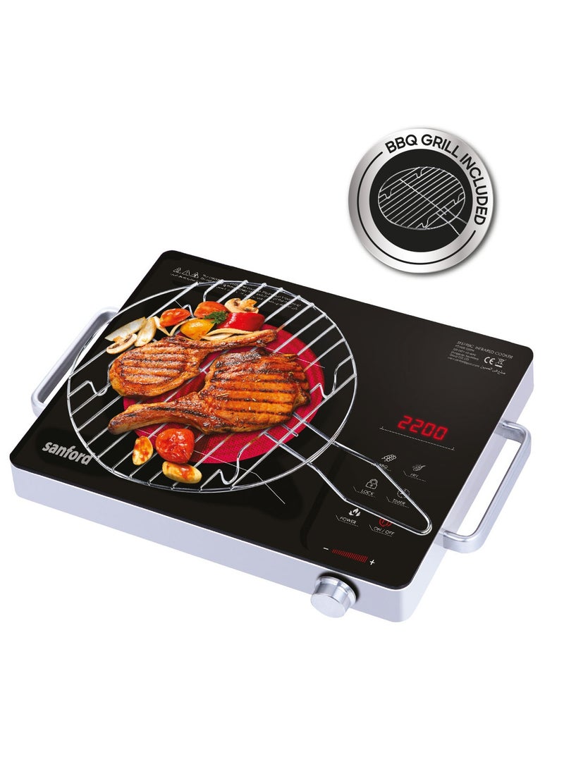 Infrared Cooker One Burner With Bbq Grill, Stainless Steel Body, High-Temperature Resistant Glass SF5195IC BS Black - pnsku/N70122462V/45/_/1729594059/c4e9d891-f537-44b7-9814-81727a7edd67