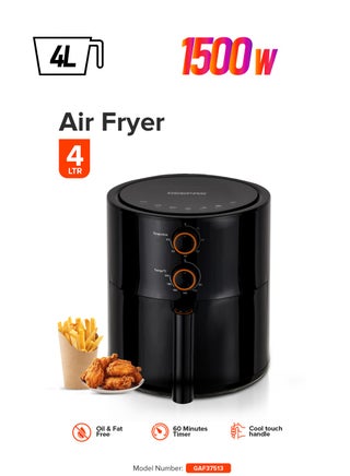 Air Fryer 4 L Pot| Non-Stick Coating with Vortex Frying Technology| Multiple Function, 1-60 Min Timer, Temperature 80-200 Degree Celsius| Ideal for Fries Steak Chicken Cake Meat Bread etc| 2 Years Warranty 4 L 1500 W GAF37513 Black - pnsku/N70122474V/45/_/1739808194/018b4f28-a971-458f-837c-52e77c29fa1b
