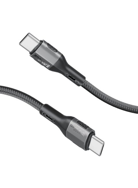 Powerful USB-C to USB-C Cable, 60W Fast Charging And Data Transfer, 480Mbps Speed, 120cm With Durable Materials, Sleek and Tangle-Free Design Black