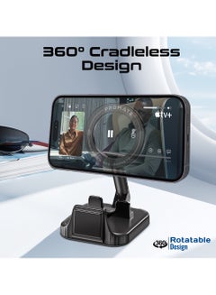PROMATE Phone Holder 360 Degree Rotating, MagSafe Compatible, Clip-on Designed For Smartphones, Gives You Easy Access And Full Control While Driving or Daily Use Black  - Image 3