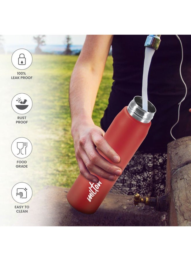 ميلتون زجاجة ماء من الفولاذ المقاوم للصدأ سعة 780 مل، ذات جدار واحد، خالية من BPA، مانعة للتسرب، مقاومة للصدأ، زجاجة ثلاجة سهلة الإمساك، سهلة الحمل، زجاجة رياضية للرجال، الأطفال، المدرسة والسفر - عملية - Image 2