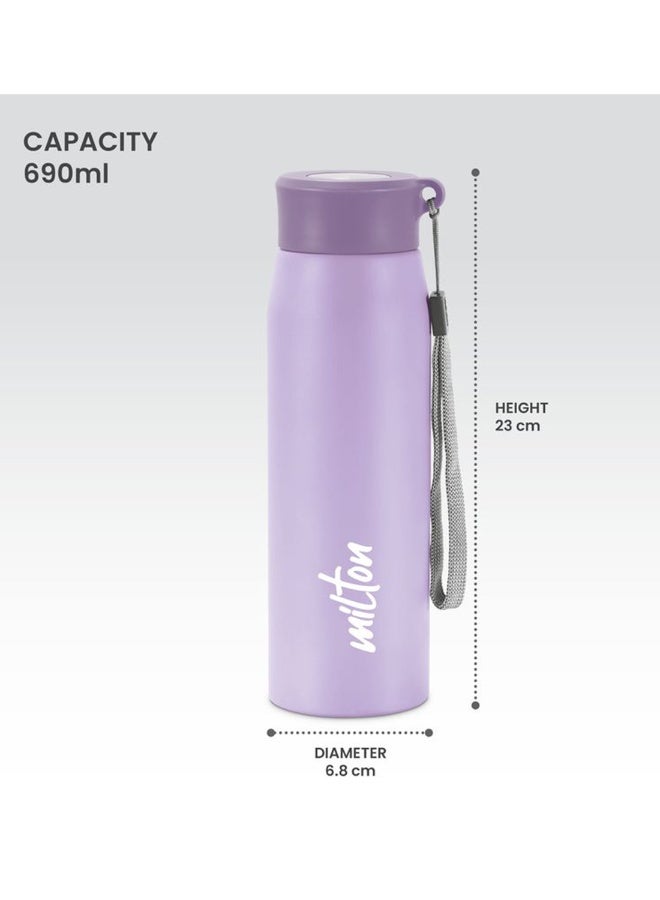 ميلتون زجاجة ماء من الفولاذ المقاوم للصدأ سعة 690 مل، جدار واحد، خالية من BPA، مانعة للتسرب، مقاومة للصدأ، زجاجة ثلاجة سهلة الإمساك، سهلة الحمل، زجاجة رياضية للرجال، الأطفال، المدرسة والسفر - عملية - Image 5