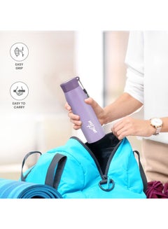 Milton 690ml Stainless Steel Water Bottle, Single-Walled, BPA-Free, Leak-Proof, Rust-Free, Easy-Grip Fridge Bottle,Easy to Carry, Gym Bottle for Men, Kids, School & Travel - Handy Purple  - Image 3