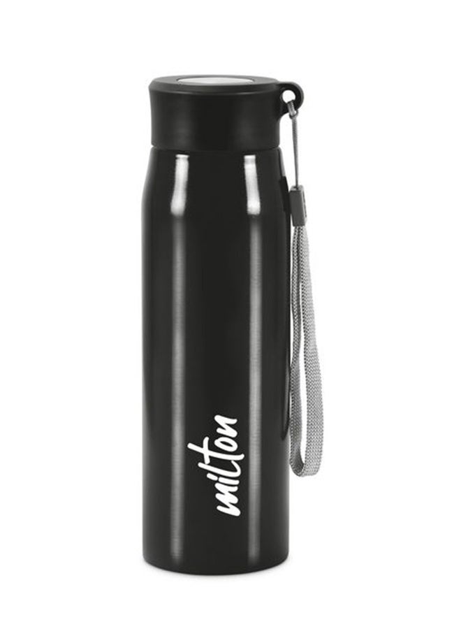 Milton 690 ml, Stainless Steel Water Bottle, Easy to Carry, Leak Proof, Rust-Free, BPA Free, Metal Bottle for Sports, Gym, Travelling, Office, School, Handy 650, Black Black - Image 1