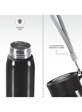 Milton 660 ml, Stainless Steel Water Bottle, Easy to Carry, Leak Proof, Rust-Free, BPA Free, Metal Bottle for Sports, Gym, Travelling, Office, School, Handy 660, Black - view 4