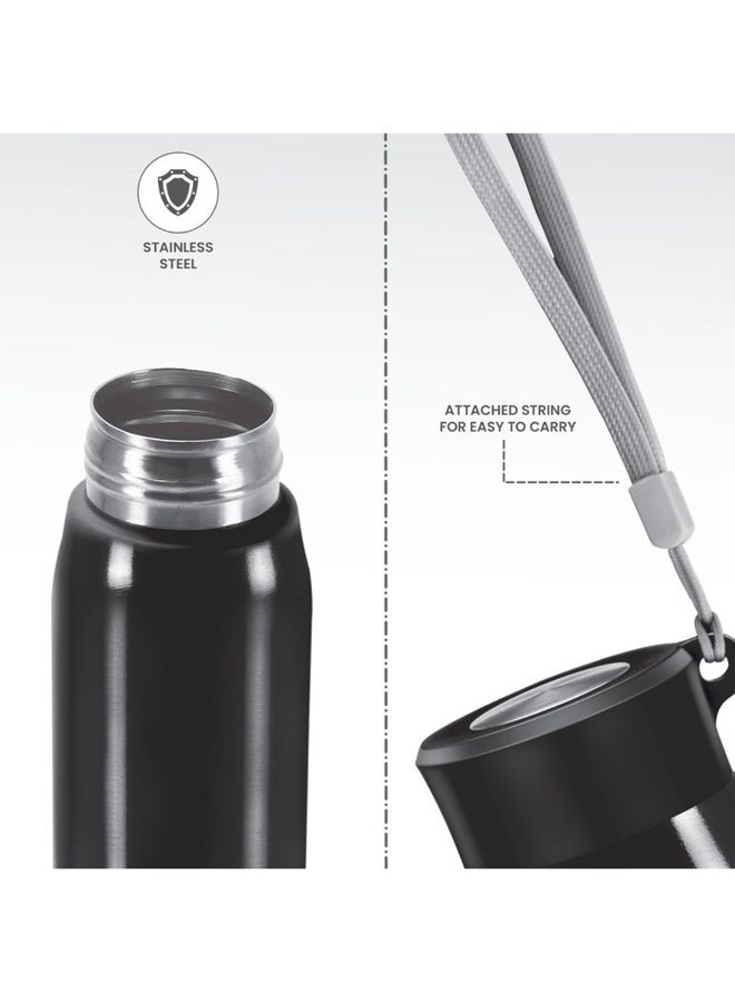 Milton 690 ml, Stainless Steel Water Bottle, Easy to Carry, Leak Proof, Rust-Free, BPA Free, Metal Bottle for Sports, Gym, Travelling, Office, School, Handy 650, Black Black - Image 4