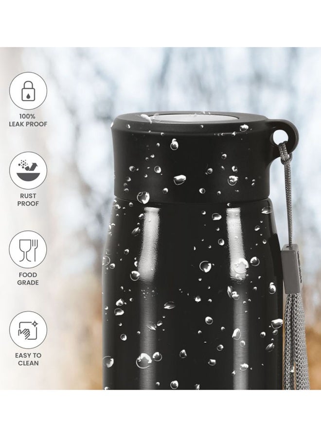 Milton 690 ml, Stainless Steel Water Bottle, Easy to Carry, Leak Proof, Rust-Free, BPA Free, Metal Bottle for Sports, Gym, Travelling, Office, School, Handy 650, Black Black - Image 2
