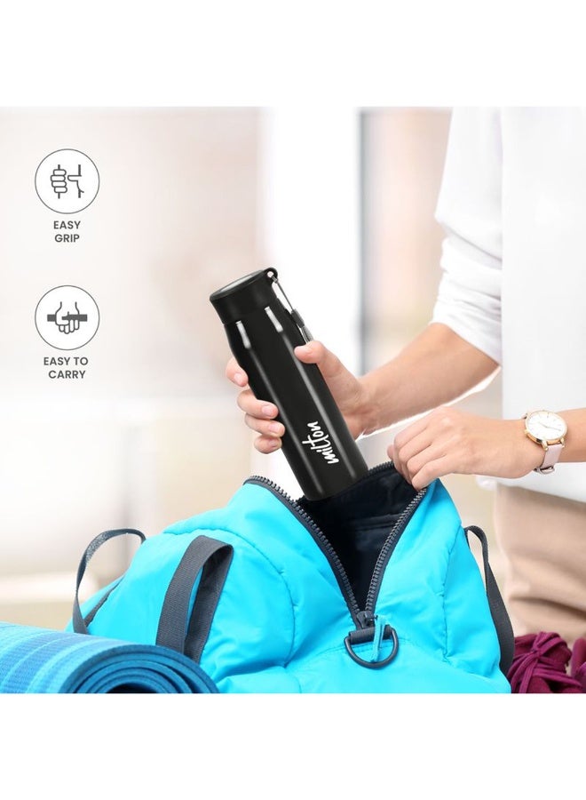 Milton 690 ml, Stainless Steel Water Bottle, Easy to Carry, Leak Proof, Rust-Free, BPA Free, Metal Bottle for Sports, Gym, Travelling, Office, School, Handy 650, Black Black - Image 3