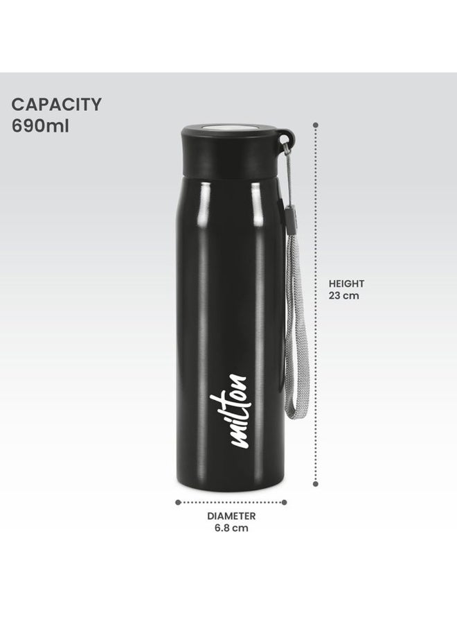 Milton 690 ml, Stainless Steel Water Bottle, Easy to Carry, Leak Proof, Rust-Free, BPA Free, Metal Bottle for Sports, Gym, Travelling, Office, School, Handy 650, Black Black - Image 5