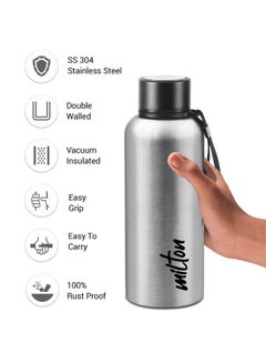 Milton 750ml Vacuum Insulated Water Bottle, Keeps Drinks Hot and Cold for 24 Hours, 18/8 Stainless Steel, Double-Walled Thermos Flask with Inner Copper Coating for Sports, Gym, Office - Aura Silver  - Image 3