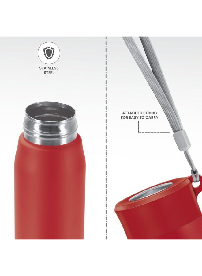 Milton 690ml Stainless Steel Water Bottle, Single-Walled, BPA-Free, Leak-Proof, Rust-Free, Easy-Grip Fridge Bottle,Easy to Carry, Gym Bottle for Men, Kids, School & Travel - Handy Red - Image 4