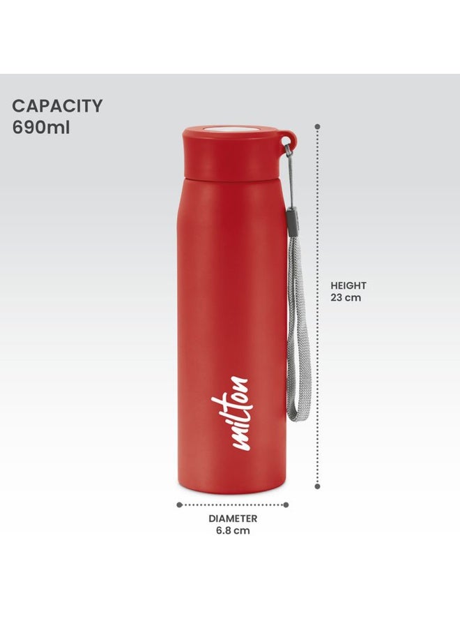 Milton 690ml Stainless Steel Water Bottle, Single-Walled, BPA-Free, Leak-Proof, Rust-Free, Easy-Grip Fridge Bottle,Easy to Carry, Gym Bottle for Men, Kids, School & Travel - Handy Red - Image 5