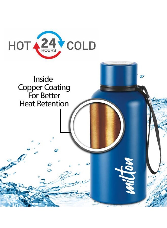 Milton 520ml Vacuum Insulated Water Bottle, Keeps Drinks Hot and Cold for 24 Hours, 18/8 Stainless Steel, Double-Walled Thermos Flask with Inner Copper Coating for Gym, Office - Aura Dark Blue  - Image 2