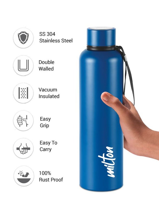 Milton 1050ml Vacuum Insulated Water Bottle, Keeps Drinks Hot and Cold for 24 Hours, 18/8 Stainless Steel, Double-Walled Thermos Flask with Inner Copper Coating for Gym, Office - Aura Dark Blue  - Image 3