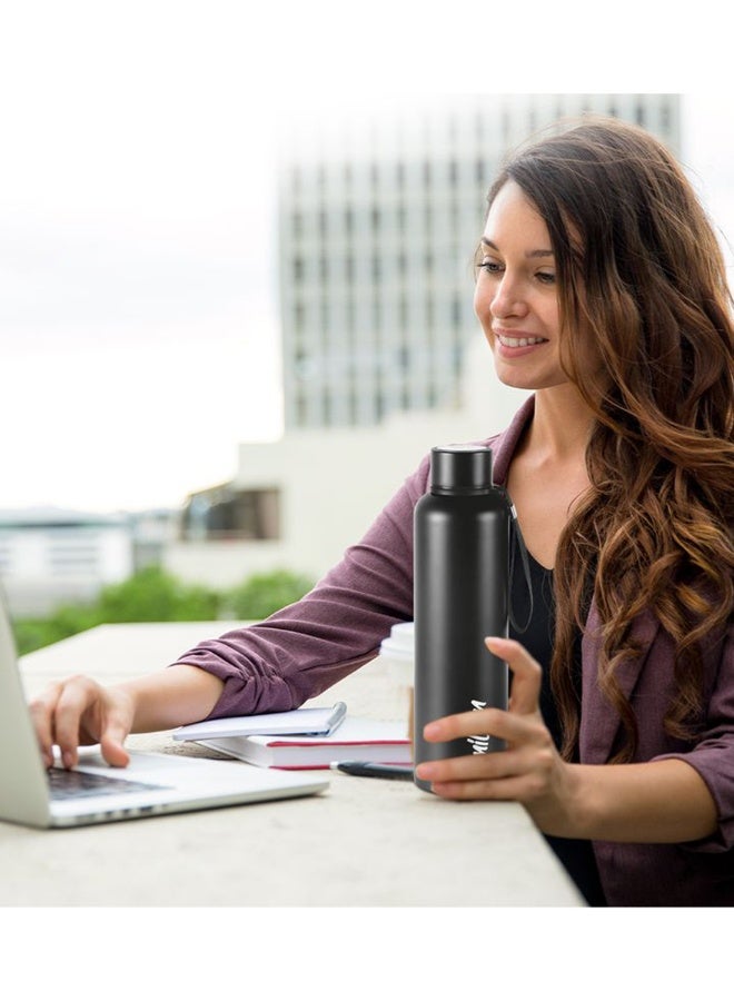 Milton 750 ml Stainless Steel Water Bottle, Vacuum Insulated Flask Keep Drinks Hot or Cold for 24 hours, Leak Proof, Metal Bottle for Sports, Gym, Travelling, Aura, Black Black - Image 5