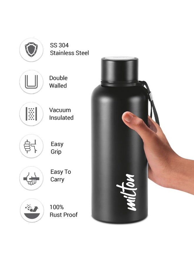 Milton 750 ml Stainless Steel Water Bottle, Vacuum Insulated Flask Keep Drinks Hot or Cold for 24 hours, Leak Proof, Metal Bottle for Sports, Gym, Travelling, Aura, Black Black - Image 3