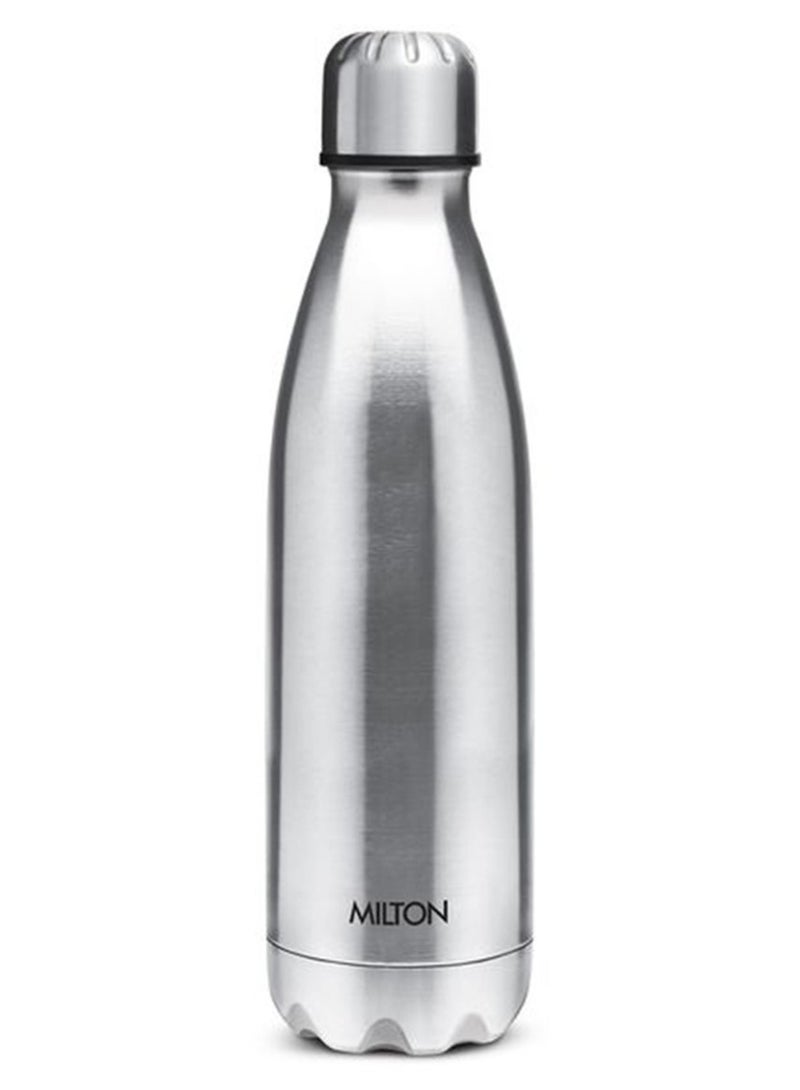 Milton Shine Stainless Steel Water Bottle 0.68 Litre (680 ml) – Single-Walled, Leak-Proof Lid, Rust-Proof, ISI Certified, Ideal for School, Office & Gym – Silver Silver - Image 1