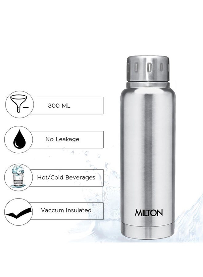 ميلتون زجاجة ماء معزولة بالفراغ سعة 300 مل، تحافظ على المشروبات ساخنة وباردة لمدة 24 ساعة، من الفولاذ المقاوم للصدأ 18/8، زجاجة ترمس مزدوجة الجدران مع طلاء نحاسي داخلي للرياضة والسفر والصالة الرياضية، إلفين - Image 2