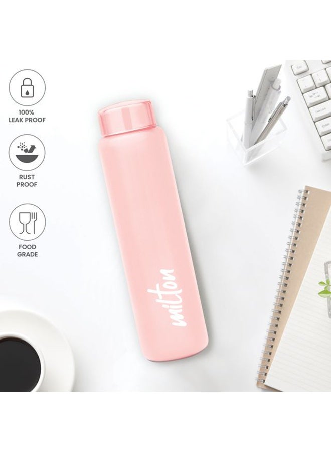 Milton 1000ml Stainless Steel Water Bottle, Single-Walled, BPA-Free, Leak-Proof, Rust-Free, Easy-Grip Fridge Bottle,Easy to Carry, Gym Bottle for Men, Kids, School & Travel- Aqua Light Pink - Image 2