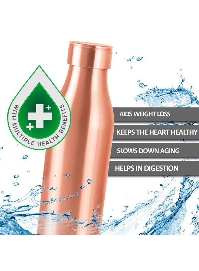 ميلتون 960ml Original Copper Water Bottle - 100% Pure Copper Vessel for Drinking, BPA-Free, Leak-Proof, Boosts Immunity, Supports Digestive & Liver Health, Ayurveda Inspired - Charge 1000 Copper  - Image 3