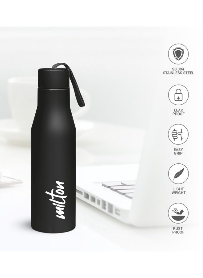 Milton 650 ml Stainless Steel Water Bottle, Leak Proof, Rust-Free, BPA Free, Metal Bottle for Sports, Gym, Travelling, Office, School, Super 750, Black Black - Image 2